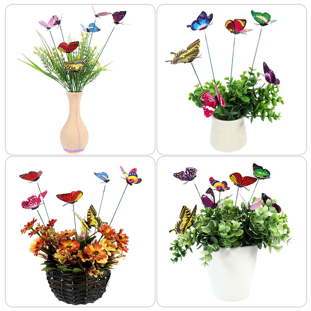 50 Stück Garten-Schmetterlinge Aus PVC – Bunt, Wasserfest, Für Pflanzen, Terrasse & Deko