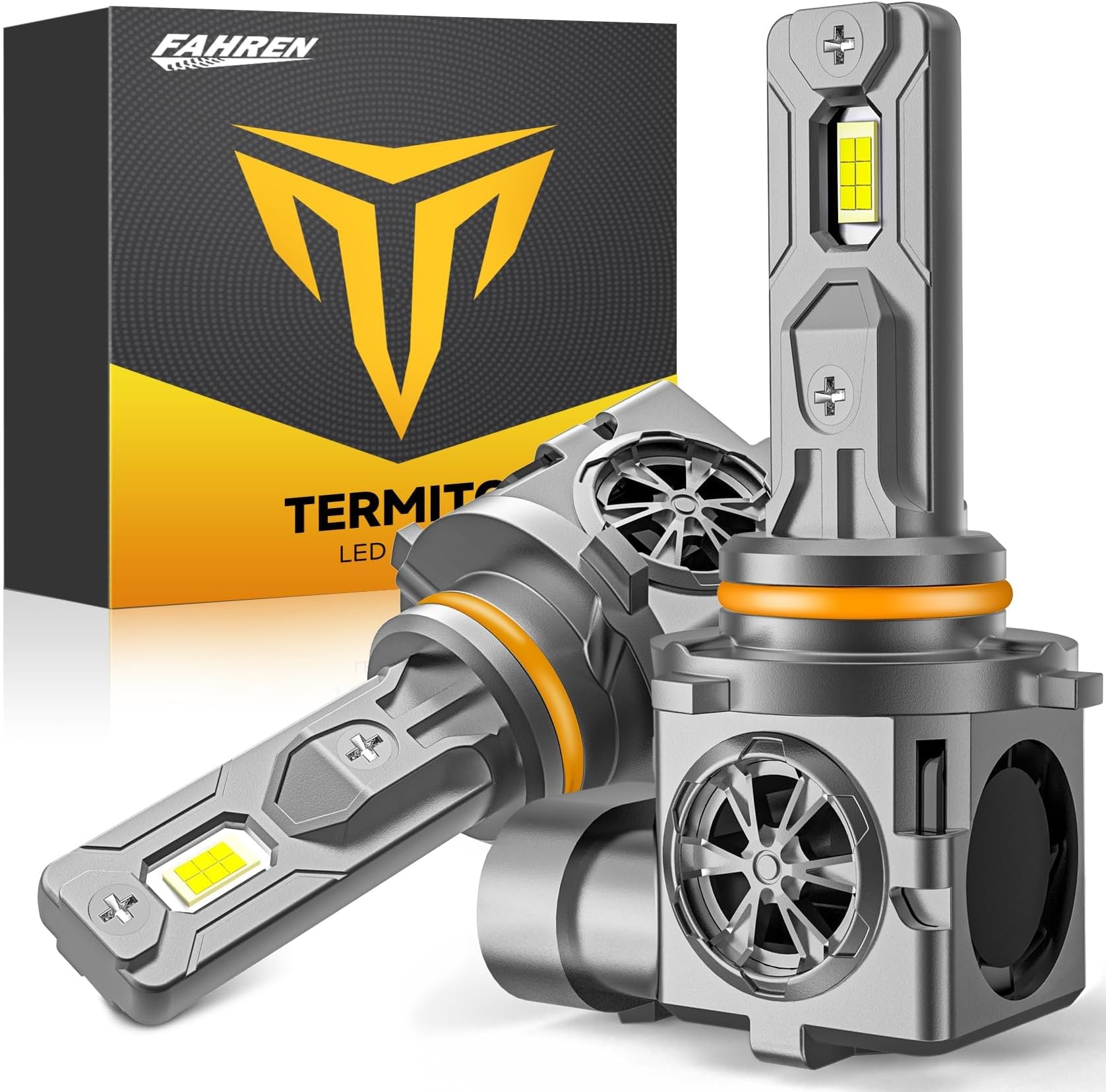 TermitorHB4 9006 Light Bulbs, 2024 Upgraded 800% Bright 6000K White Fog Bulbs with Cooling Fan,1:1 Halogen Size Design, 3-MIN Quick Installation, Pack of 2