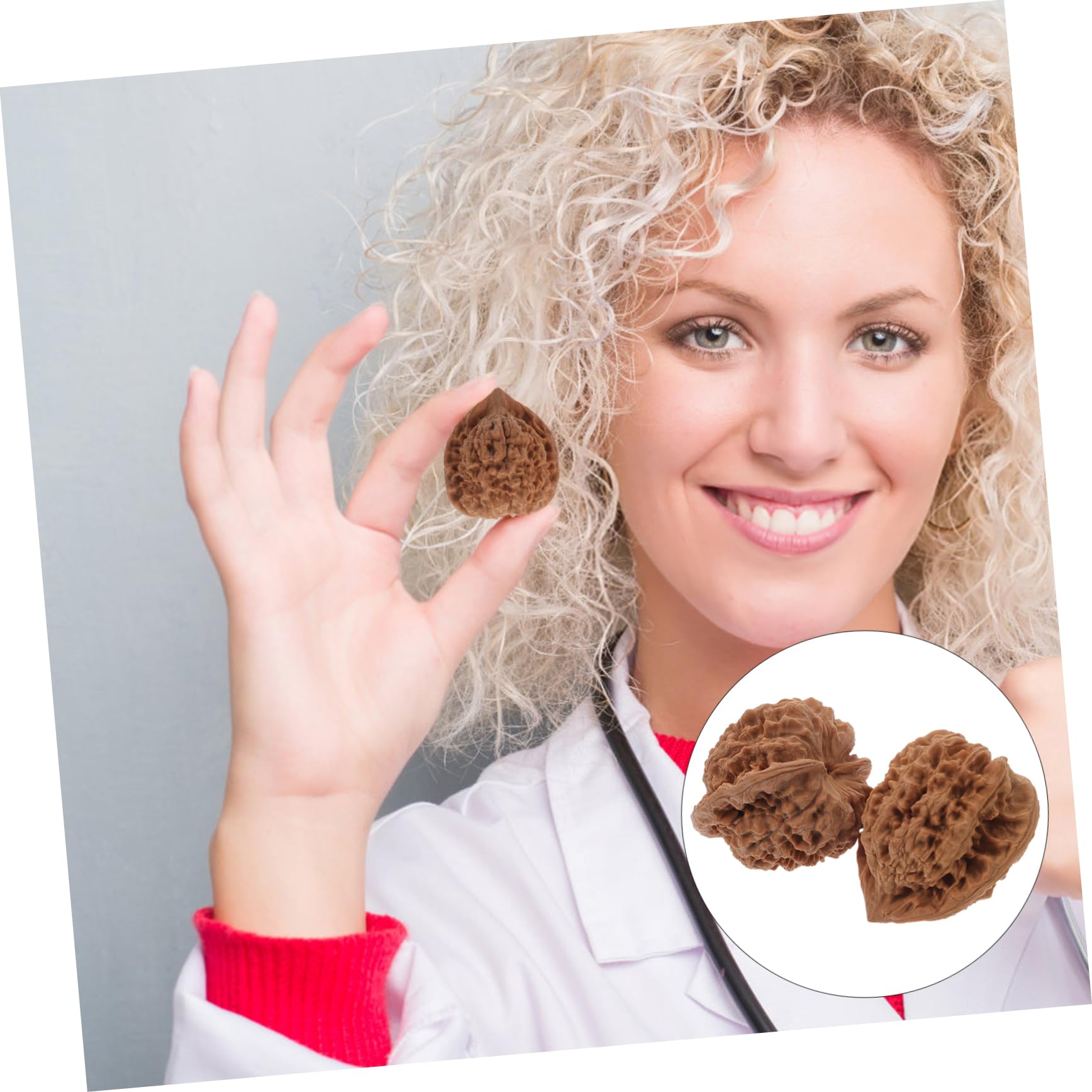 FRCOLOR 2pcs Walnut Fitness Hand Play Baoding Ball Handballs for Fitness Rehab Reflexology Ball Manual Roller