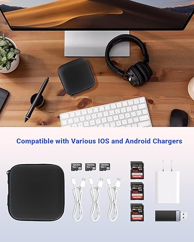 Miniatura 3 de Pequeña bolsa organizadora de tecnología impermeable (3.86 x 3.86 x 1.5 pulgadas), bolsa de almacenamiento compacta de viaje para cargadores, cables