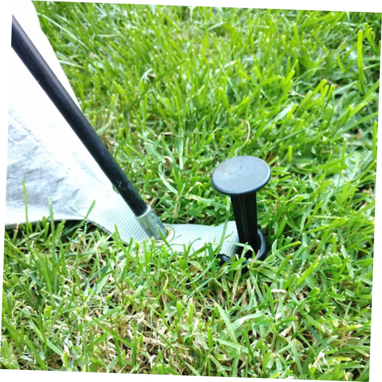 BESPORTBLE 120 Pezzi Picchetti da Giardinaggio in Plastica per Prato Picchetti da per Fissare Teli Antierbacce e Reti Parasole Resistente e Pratico