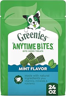 Greenies Anytime Bites Dog Treats, Mint Flavor, Dog Training Treats, 24 oz. Bag