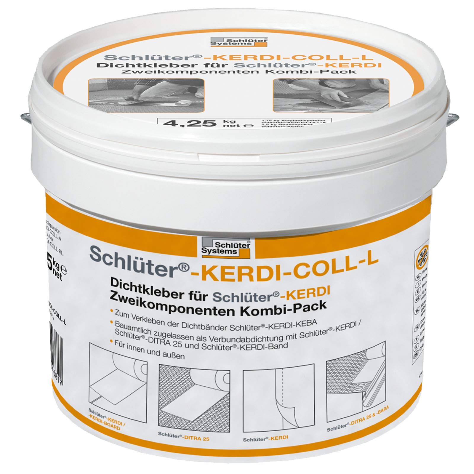 Schlüter Colle d'étanchéité 2K, Blanc, Résine époxy, Pâte, Adhésif d'étanchéité, Colle étanche, Résistant aux éléments extérieurs