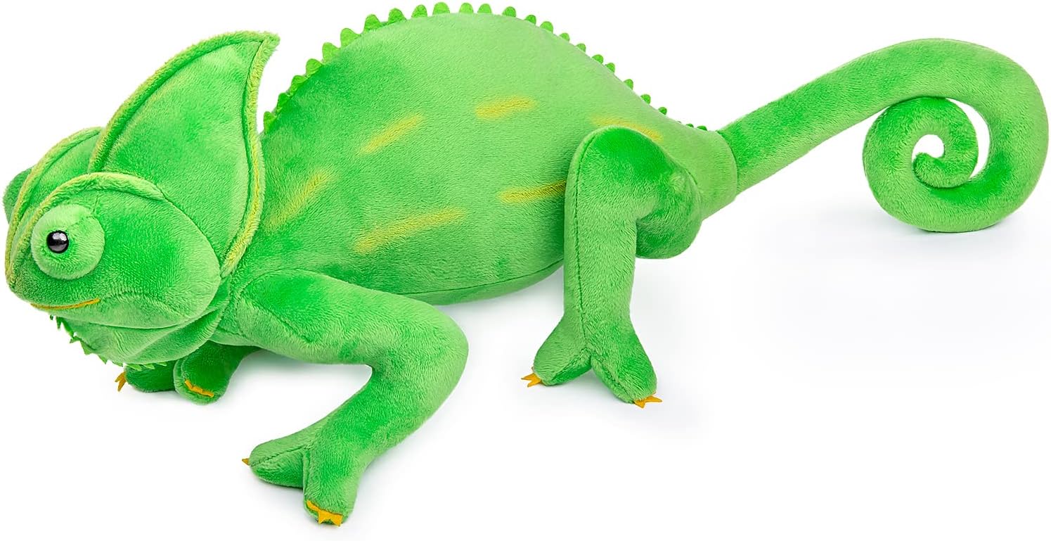 Stuffed Animal Chameleon Plush Toy - 15 inch Green Stuffed Toys Realistic Chameleon, Gifts for Kids