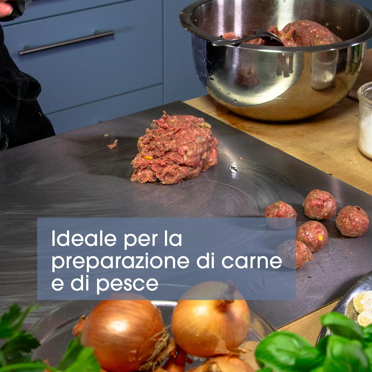 Oppaha - Spianatoia da Cucina in Acciaio Inox - Piano da Lavoro Compatto per Impastare - Superficie in AISI 304 - Tappetino Antiscivolo Incluso -56x30 cm