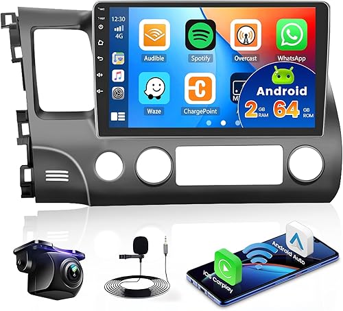 Miniatura 28 de Radio de coche Android para Honda Civic 2006-2011 Estéreo de coche 10.1 Pantalla táctil Estéreo GPS Navegación para coche Android Unidad principal