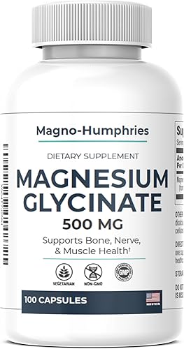 Glicinato de magnesio 500 mg - 100 cápsulas  Forma quelada suave  Soporte muscular, nervioso y óseo  Suplemento dietético  GMP fabricado en los