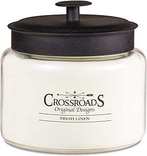 Crossroads Fresh Linen Scented 4-Wick Candle, 64 Ounce
