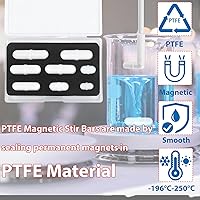 Vista 4 de Barras de agitación magnéticas con juego de recuperador magnético, barras de mezclador magnético de PTFE de tamaño mixto para laboratorio, varilla
