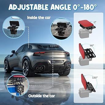 Giantree 2PCS Rear Camera Holder, Universal Dash Cam Rear View Camera Mount with A Screwdriver Tool, Adjustable Back Windshield Backup Mirror Holder Adhesive Car Dashcam Reverse Recorder Car Cam Mount