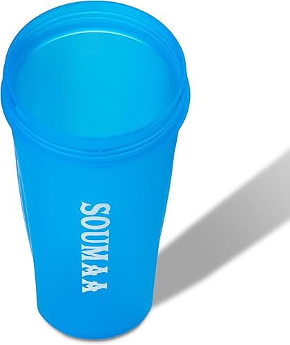 Miniatura 6 de Botella mezcladora de proteínas de 20 onzas, sin BPA, duradera, a prueba de fugas con tapa de bloqueo y bola mezcladora de acero inoxidable para