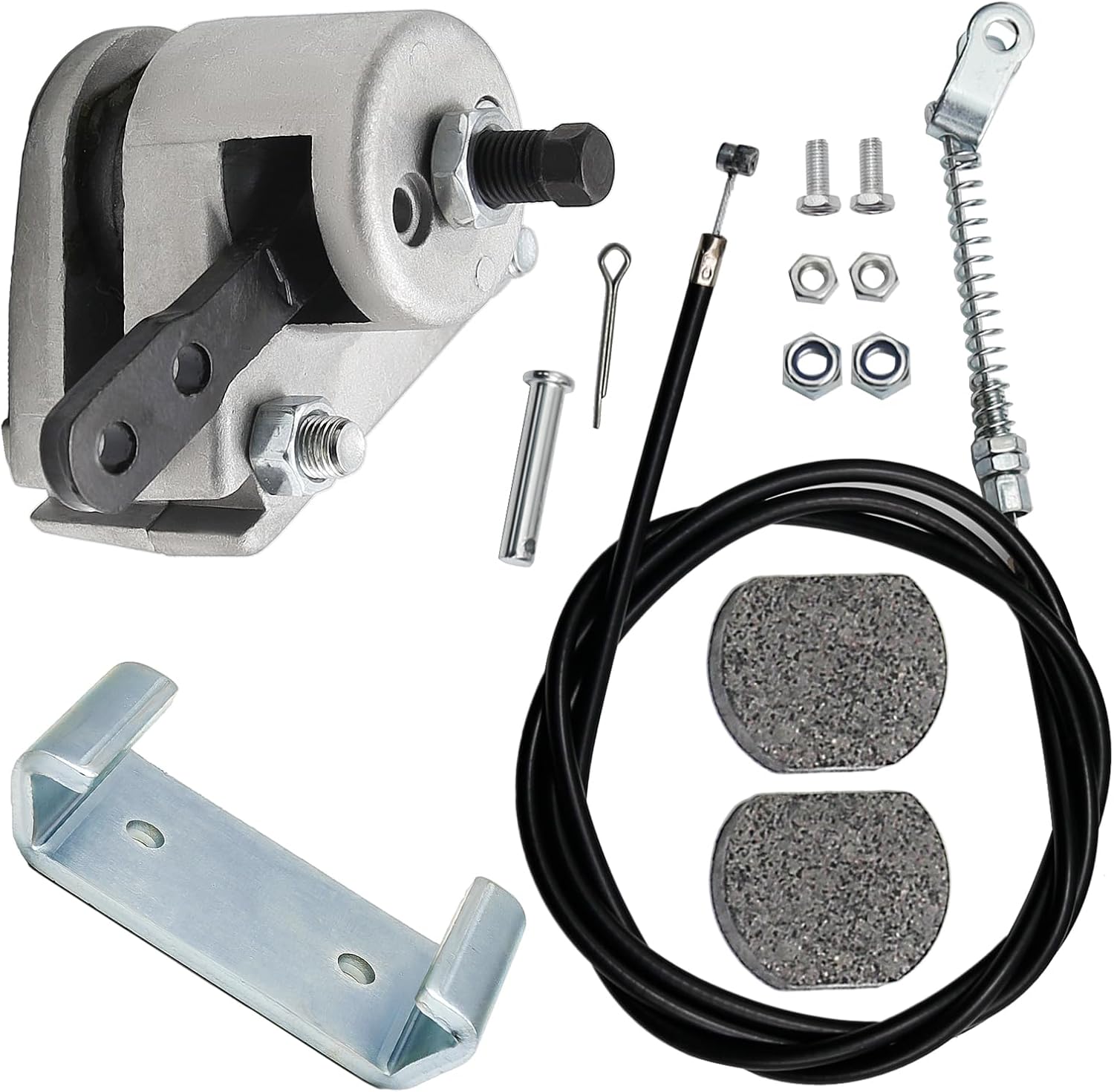 Upgrade 56" Brake Cable Mechanical Brake Caliper and Bracket with Pads, Replacement for Predator 212cc 196cc 6.5Hp GX160