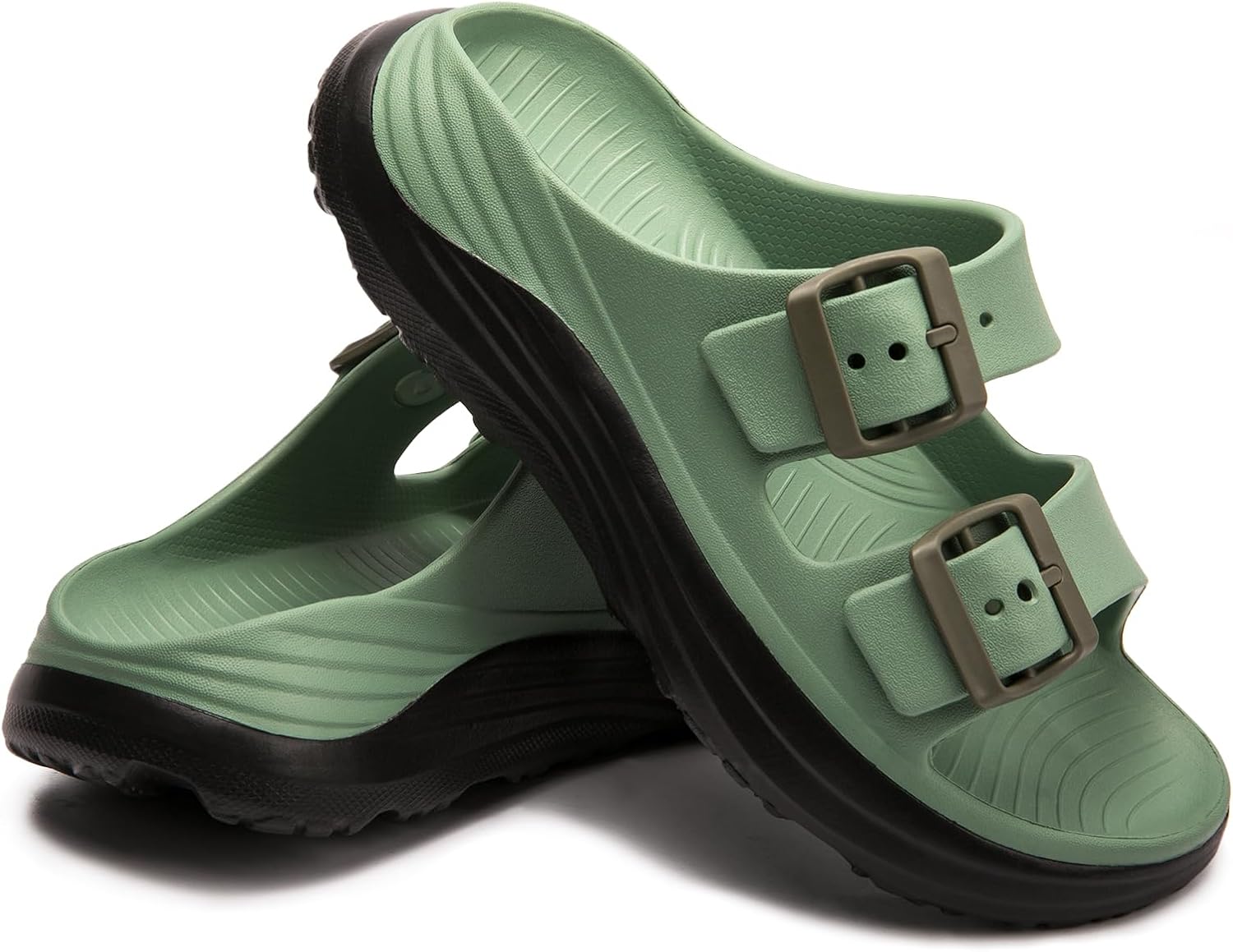 FUNKYMONKEY Women's Arch Support Sandals for Plantar Fasciitis–Lightweight EVA Cushioned Slides with Dual Adjustable Straps, Non-Slip Sole & Ergonomic Footbed for All-Day Comfort - Image 4