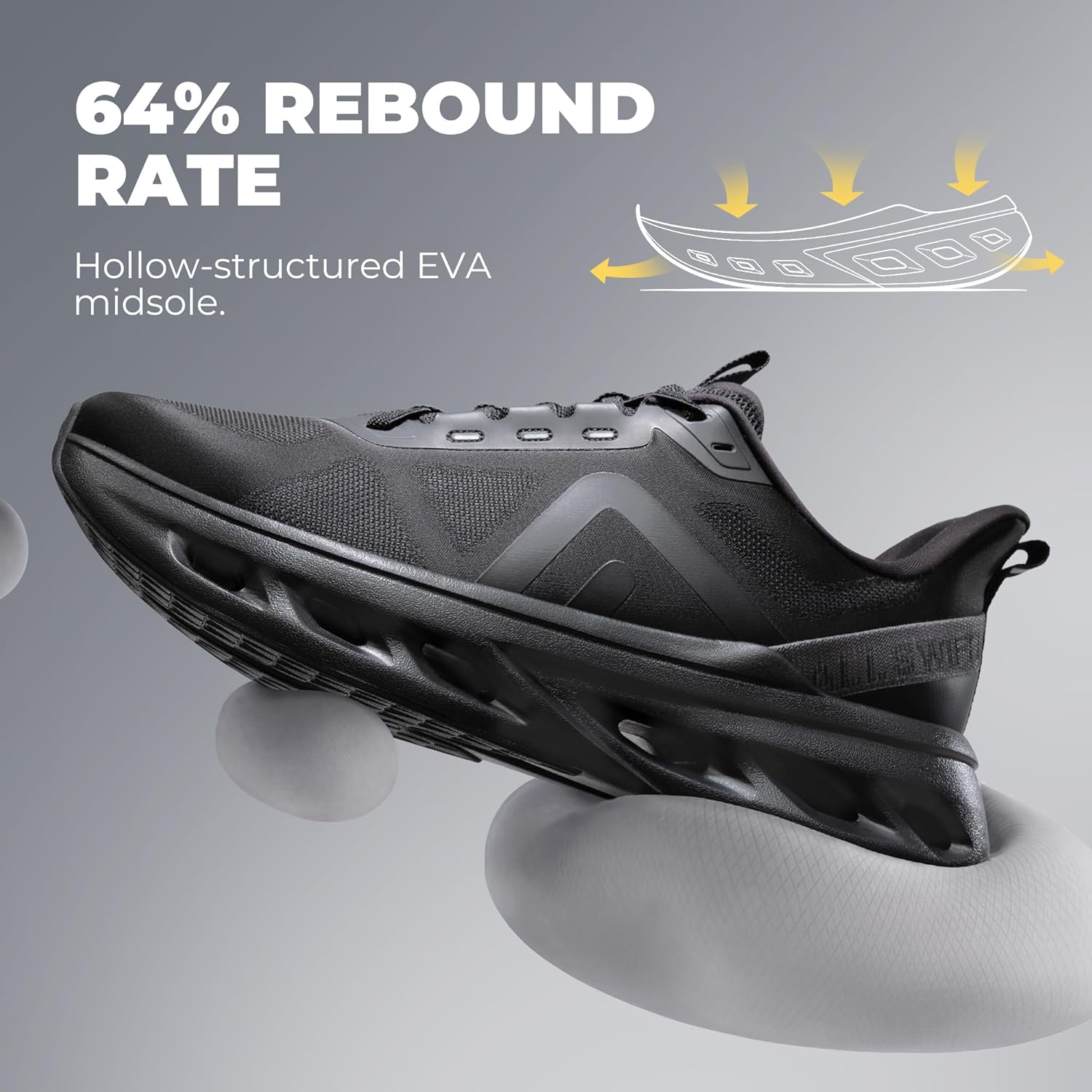ALLSWIFIT Men's Slip On Walking Shoes Cushioning Hands Free Non-Slip Arch Support Breathable Lightweight Comfortable Workout Tennis Running Gym Fashion Sneakers