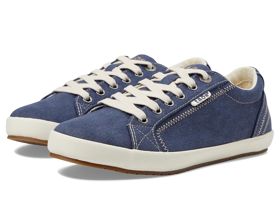 Taos Footwear Star (Blue Washed Canvas) Women's Lace up casual Shoes INTERNATIONAL SHIPPING