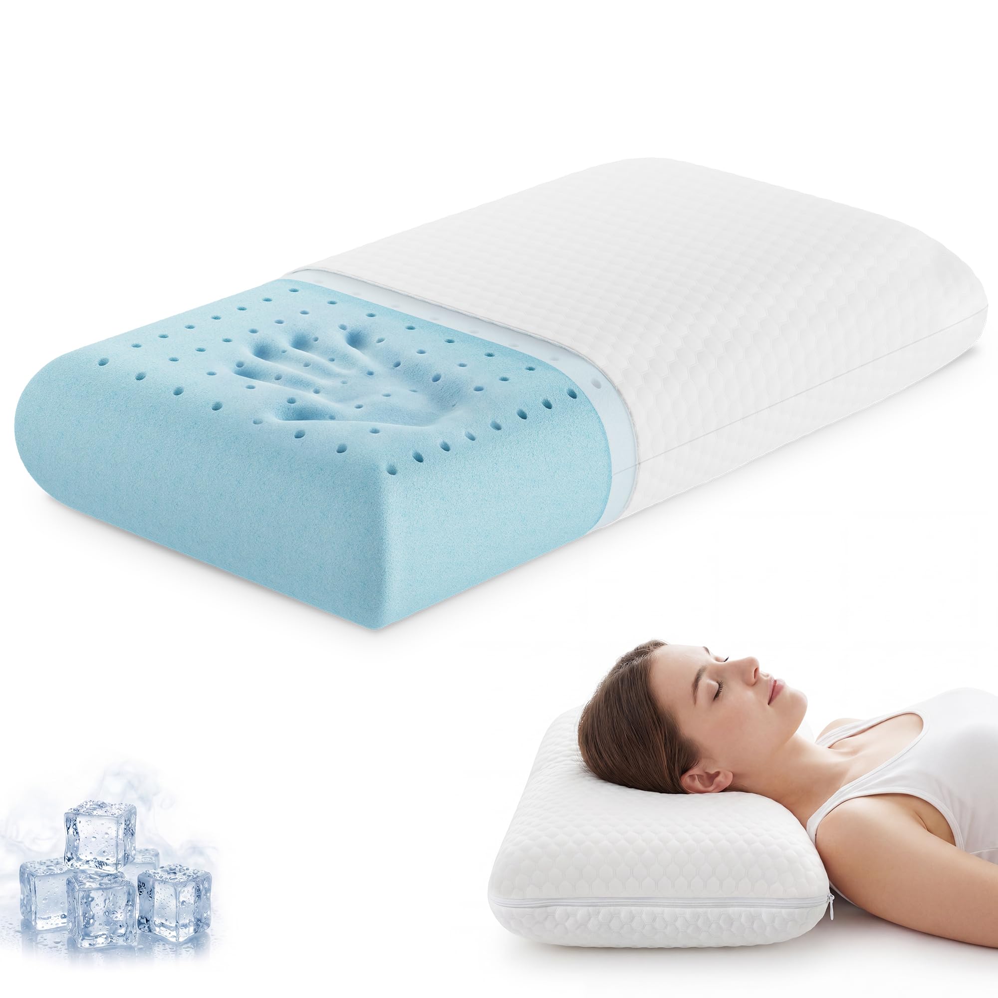 Sweetcrispy Cooling Gel Memory Foam Pillow