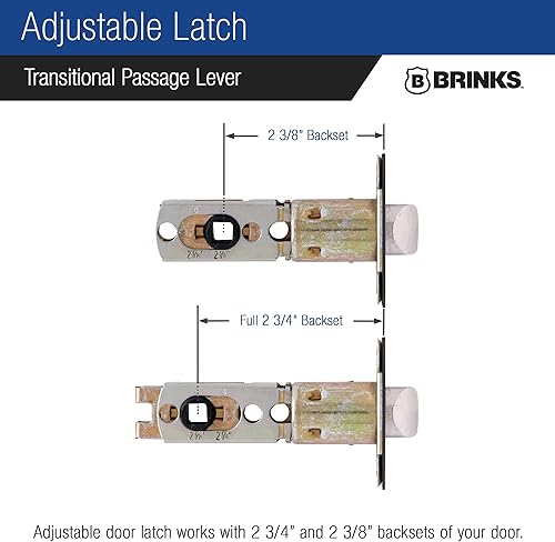 Miniatura 6 de BRINKS Manija de puerta ondulada interior de transición sin bloqueo, bronce toscano, diseñada para hogares tradicionales y de transición y se mezcla