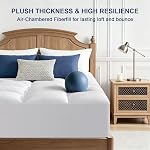 TEXARTIST Mattress Topper Full Size Thick Mattress Cover Breathable Cooling Pillow Top Double Mattress Pad for Back Pain with 8-21" Deep Pockets,White