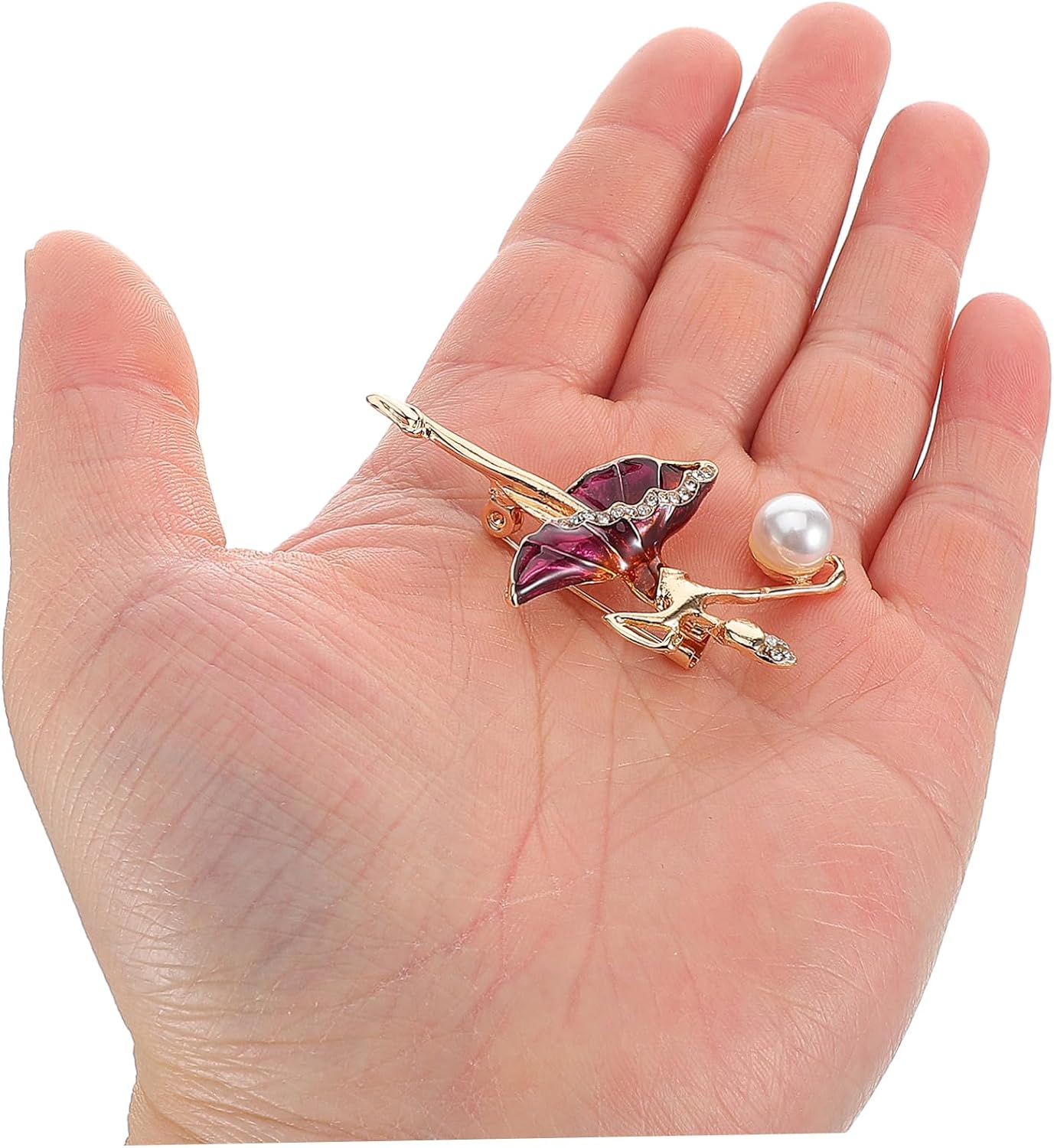 COLLBATH Rhinestone Ballet Dancer Brooch Pin for Women Cute Lapel Pin for Boys and Girls Alloy Jewelry for Clothing Backpack Jacket Hat