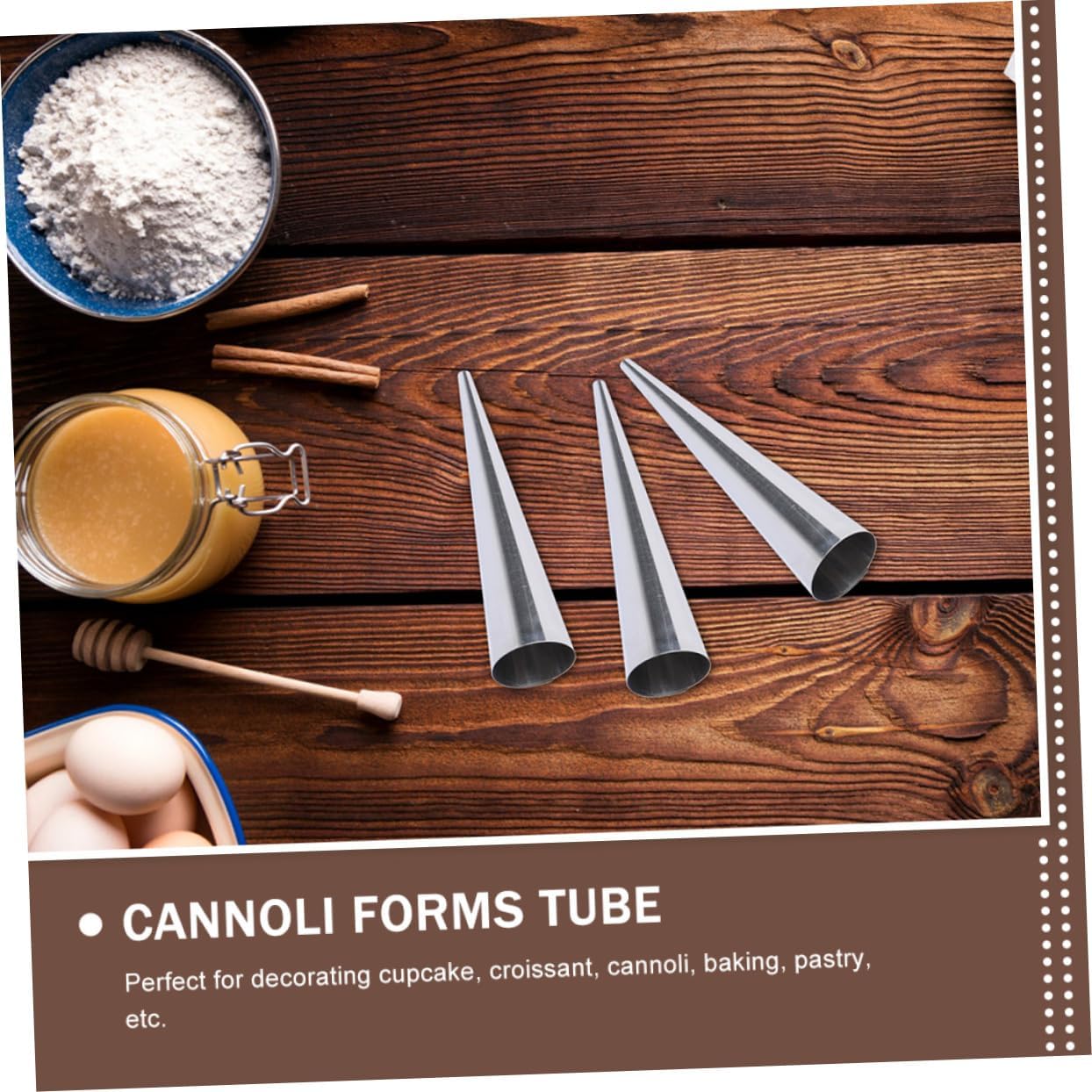 12pcs Stainless Steel Croissant Conical Tube for Baking Pastry Horn Forms for Decor Easy to Clean