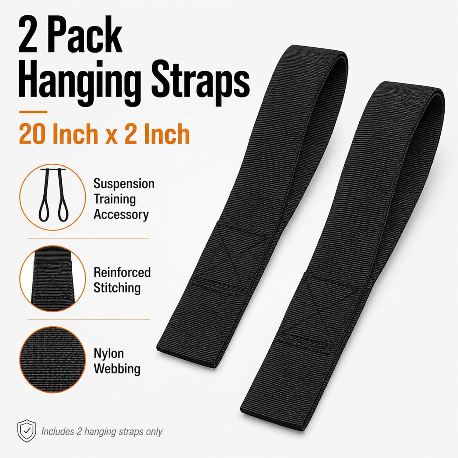 Taeku 2 Pack Hanging Straps for Ab Straps Training, 20 Inch x 2 Inch image 2