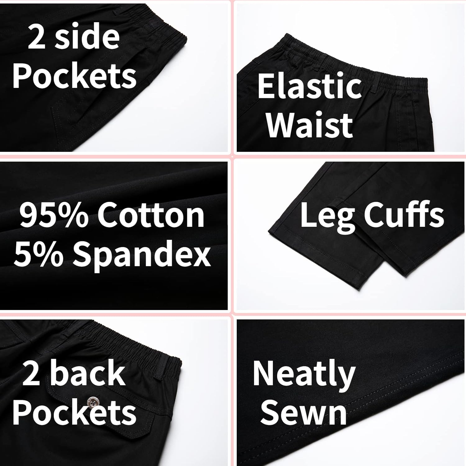 AIFARLD Mens Cargo Pants Elastic Waist Pants Sport Jogger Long Trousers for Hiking Fishing Running Workout - Image 4