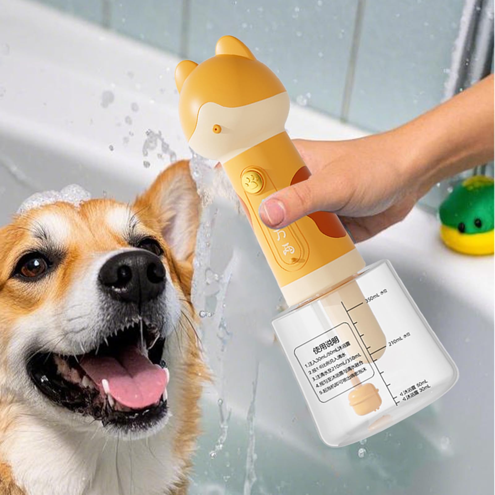Espumador de champú para animales – Espumador de champú de dibujos | animados para animales domésticos – Rociador de baño para gatos ducha fregadero cocina, limpieza de casa