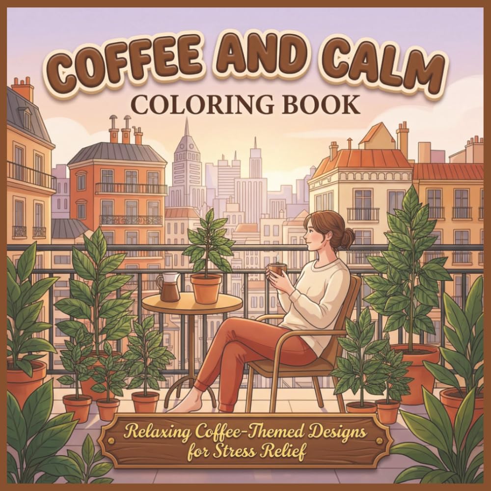 Coffee and Calm Coloring Book: For the Love of Coffee and Relaxation: Coffee and Calm Coloring Book for coffee lovers: Coloring Book for relaxation and coffee lovers | 8.5x8.5 inches | 40 pages