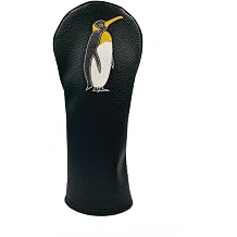 Penguin PU Leather Golf Club Covers Driver Headcovers Fairway Woods Hybrid Protector with Interchangeable Number Tag