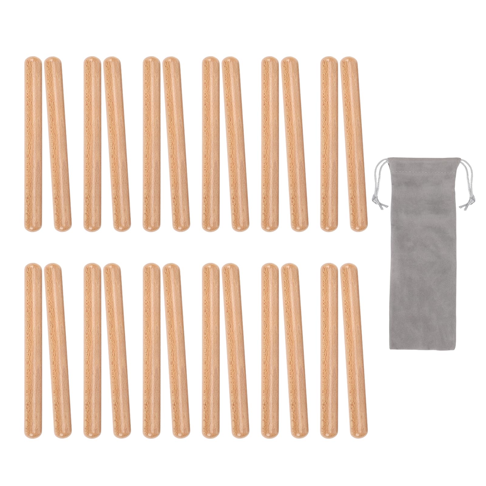 ZDAGELD 24 Pairs Wooden Rhythm Sticks, Beech Wood Music Education Percussion Instrument Orff Drumsticks for Kids Classroom Group Activities, Storage Bag Included — view 4