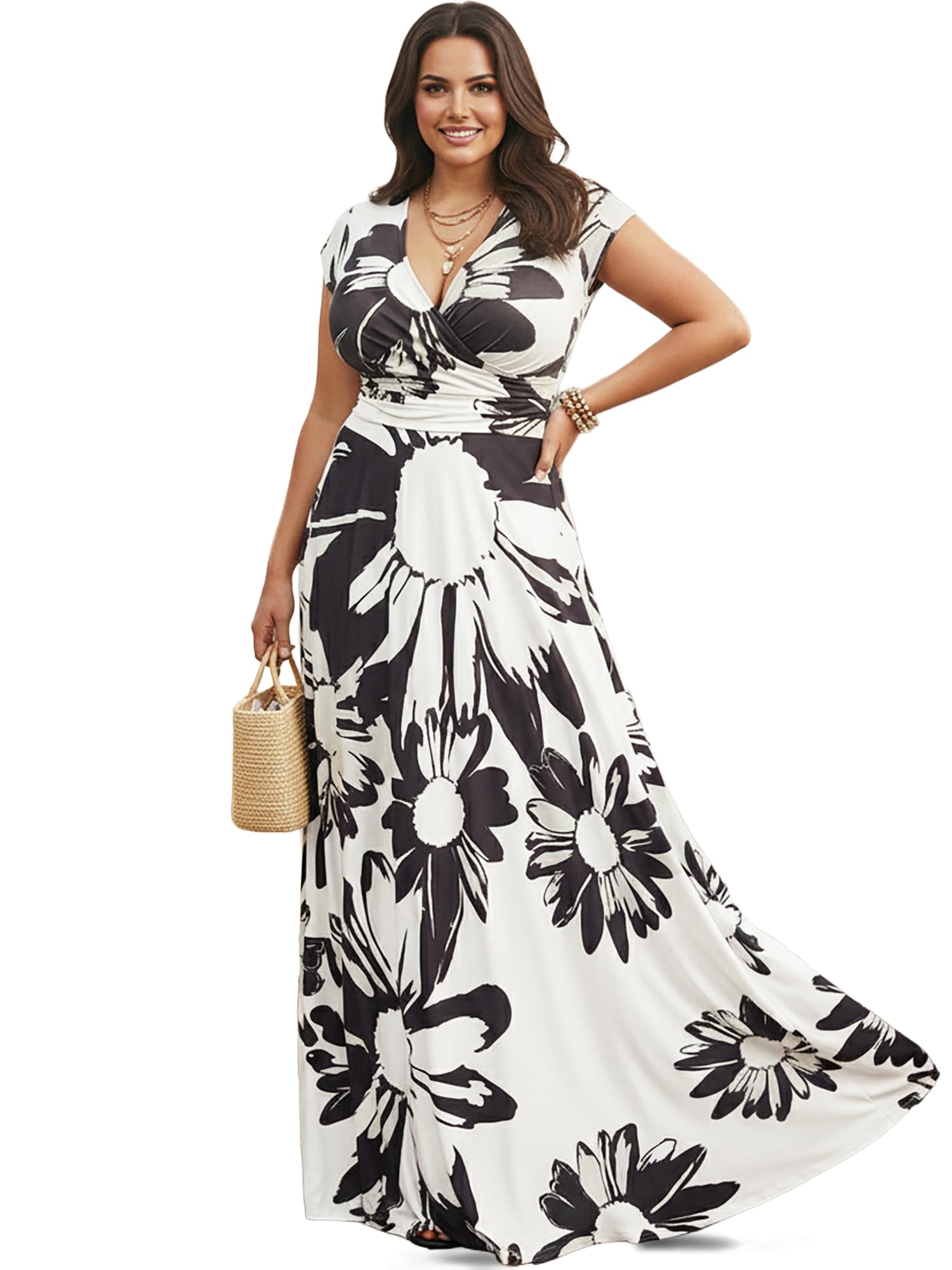 KOH KOH Womens Long Modest Floor Length Flowing Summer Print Maxi Dress