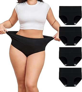 Plus Size Underwear for Women XL-5XL Cotton High Waist Briefs Postpartum Underwear Ladies Full Coverage Panties