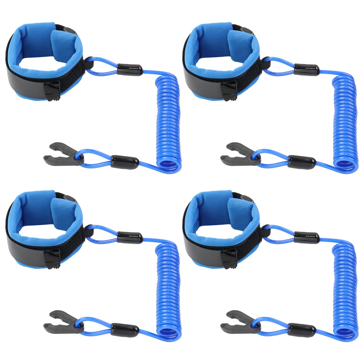 4개 보트 선외기 킬 스위치 코드 테더 마린 스톱 안전 끈 비상 차단 손목 스트랩 끈 교체용 (파란색 4개)-Freehip.co.kr