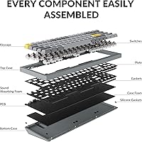 Vista 5 de Keychron Teclado mecánico personalizado Q7 70 de diseño QMKVIA macro programable con interruptor Gateron G Pro azul intercambiable en caliente