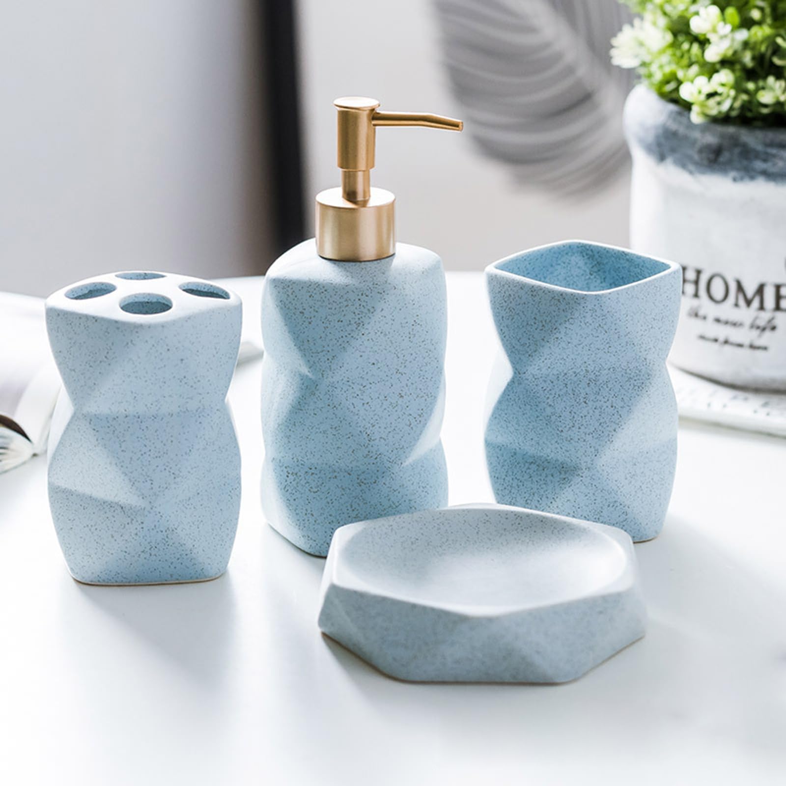 Juego de 4 accesorios de baño para cepillo de dientes, accesorios para el hogar para niños, niñas, niños, viajes al aire libre, dispensador de jabón