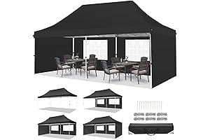 TOOLUCK 10x20 Pop Up Canopy Tent with Sides - Roomy Event Party Tent