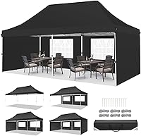 Vista 31 de COBIZI 10x10 Gazebos desplegables en oferta 11x11 Tienda de campaña con toldo fácil de montar al aire libre, Gazebo impermeable portátil