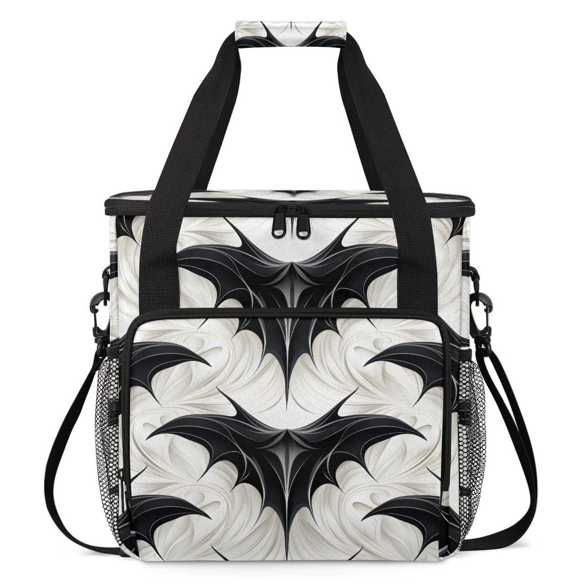 Gothic Bat Coffee Maker Carrying Bag, Colorful Bat Travel Storage Bag Compatible with K-Mini or K-Mini Plus, Single Serve Coffee Brewer Carrying Case with Multiple Pockets & Shoulder Strap