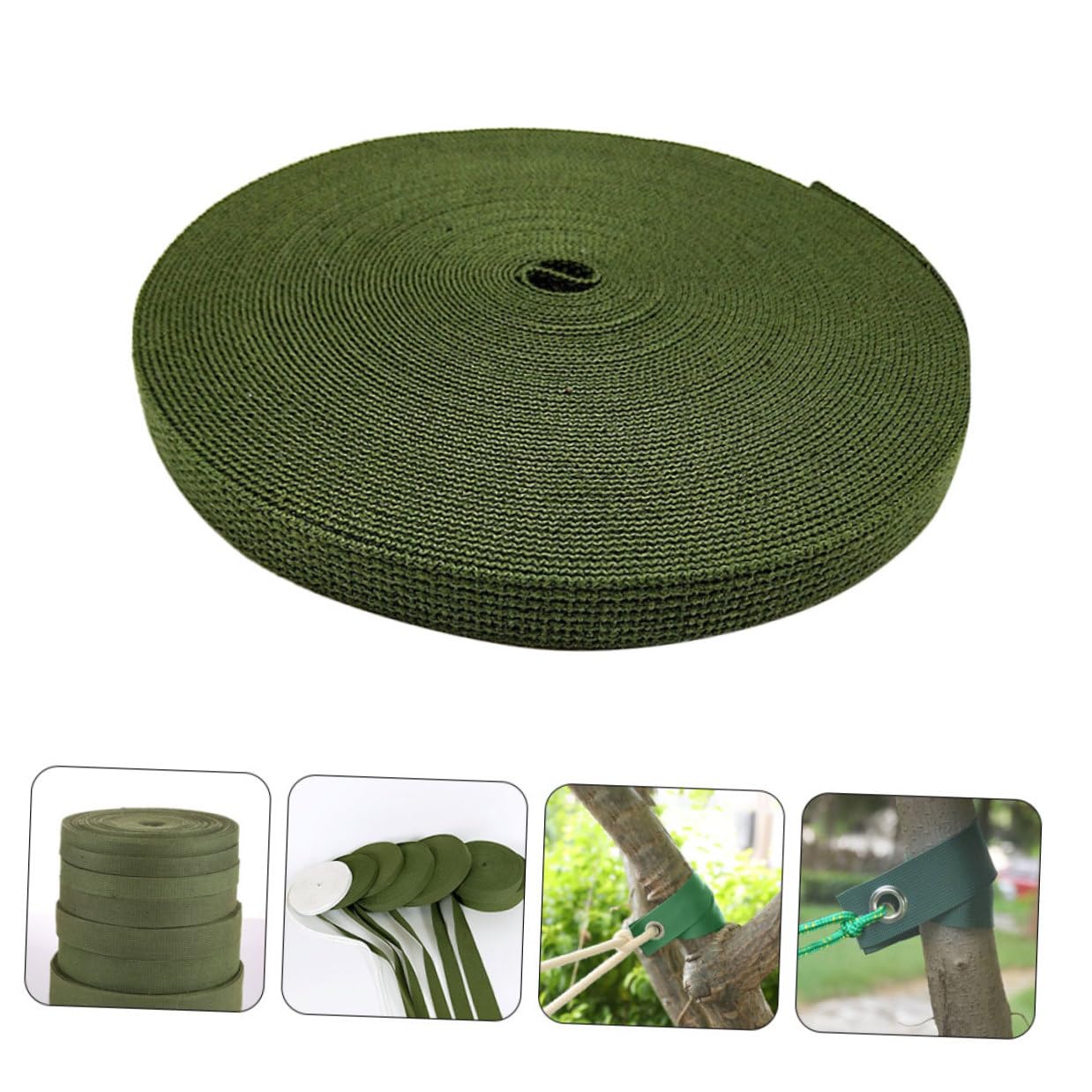 DOITOOL Baumbinder für Pflanzen und Bäume, 1 Rolle, Grün, Canvas