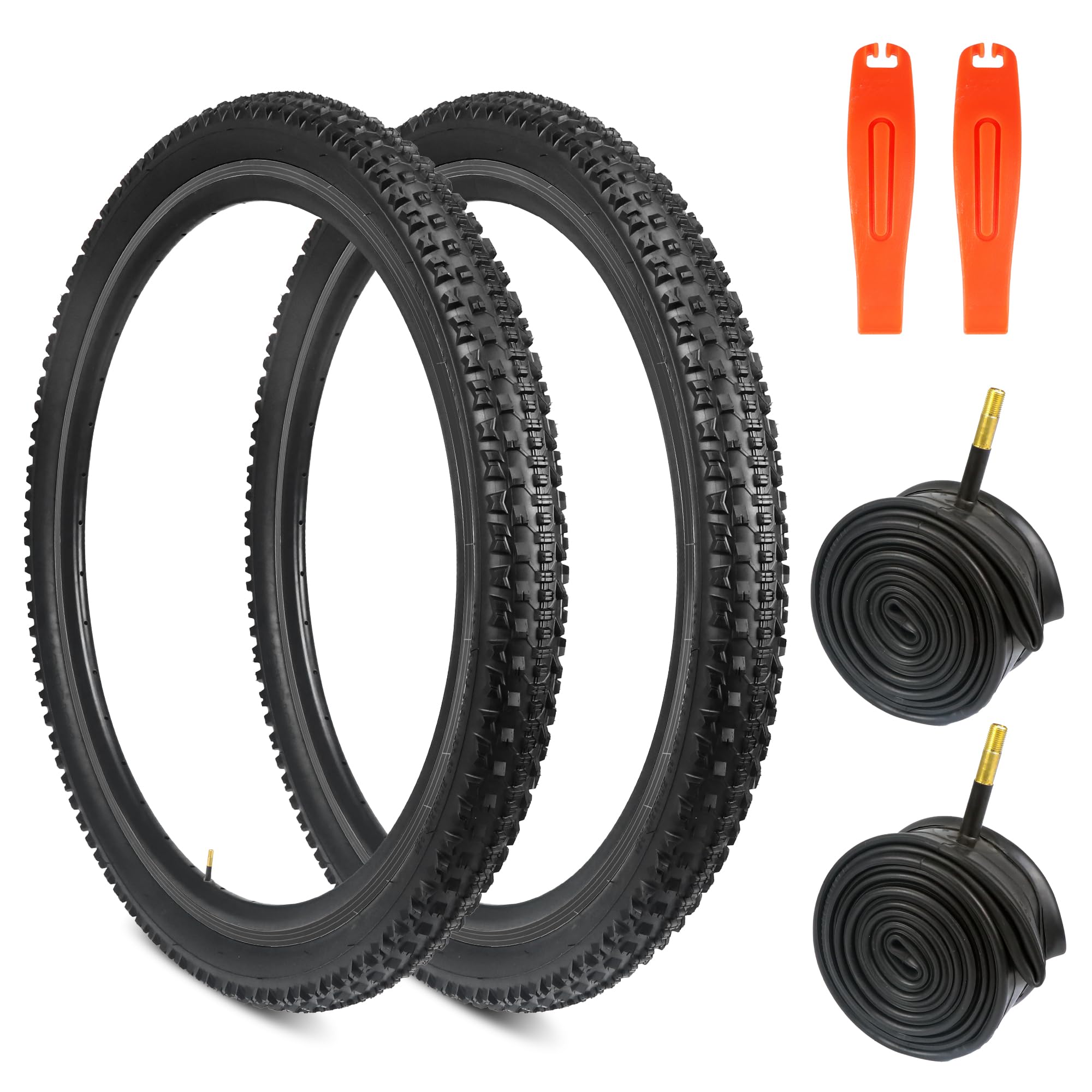 WEEROCK 2 Pack 26/27.5/29 Bike Tire,26X2.1/27.5X2.1/ 29X2.1 Mountain Bike Tire, MTB Tyre, with/Without Inner Tubes, Lightweight Folding Bead