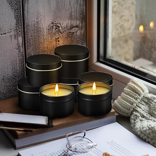 Miniatura 7 de Paquete de 24 latas de velas con tapas, tarros de velas vacíos a granel para hacer velas, recipientes de velas de metal de alta calidad, kit de