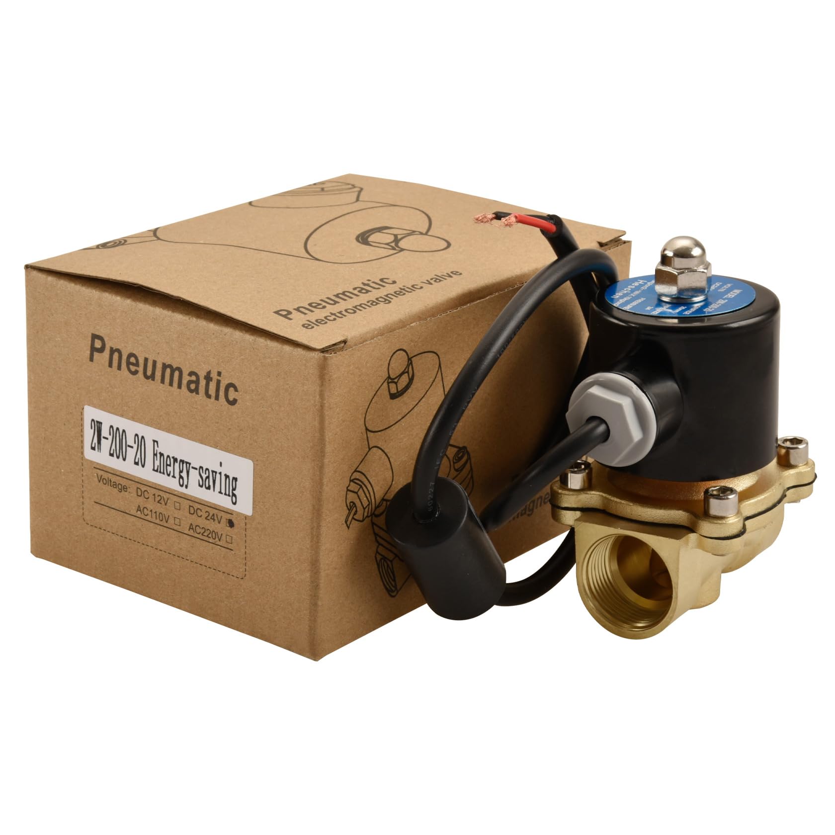Heschen ottone elettrico elettrovalvola, 2W-200-20J, PT3/4'', DC24V, diretto azione acqua aria gas, normalmente chiusa, valvola di ricambio