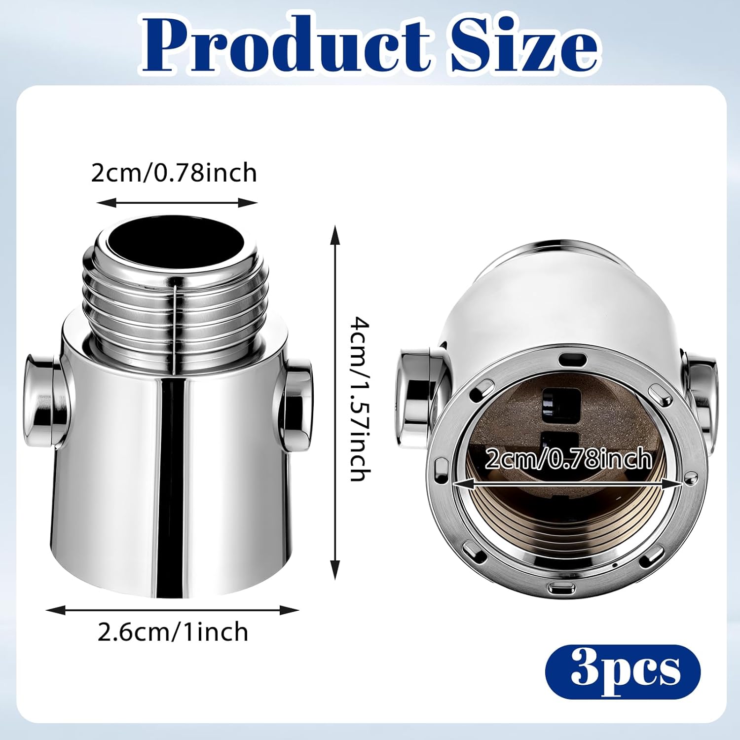 3 PCS Shower Head Shut Off Valve, Button Type G1/2'' Universal Shower Shut Off Valve Water Flow Control Valves for Showers Arm and Hose or Bidet Sprayer