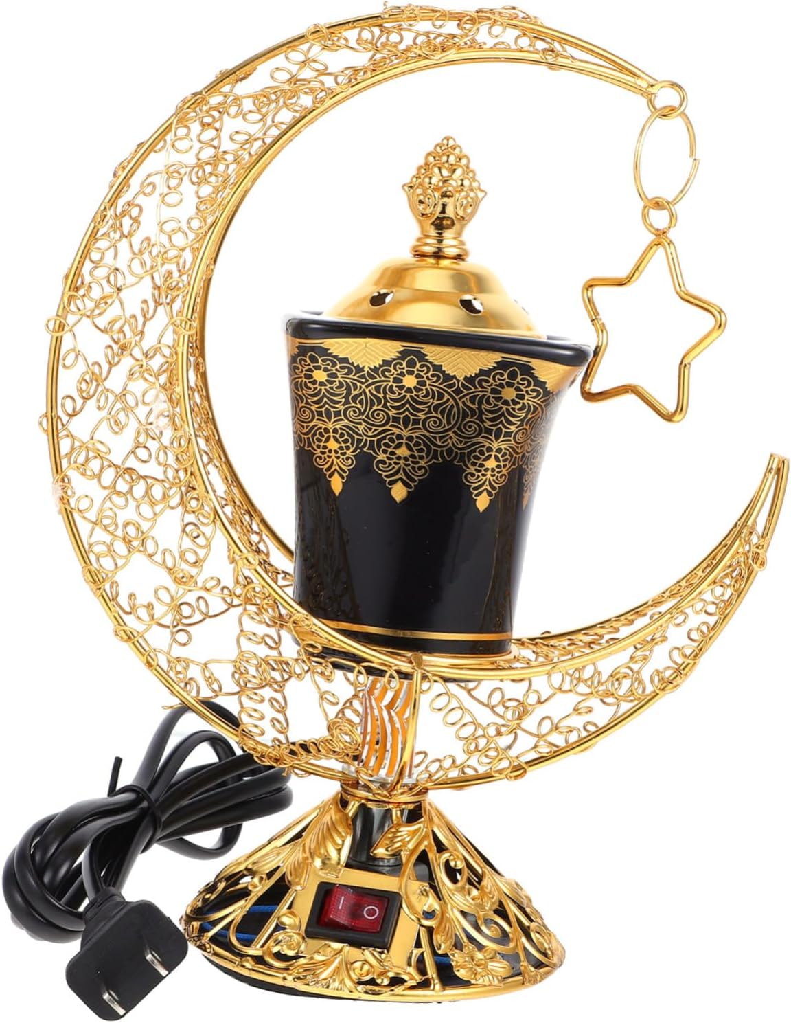 Uonlytech Electric Incense Burner Ceramic Censer with US Plug Indoor Aromatherapy Burner for Sandalwood and Charcoal Antique Style Desktop Incense Holder for Home Decoration and Air