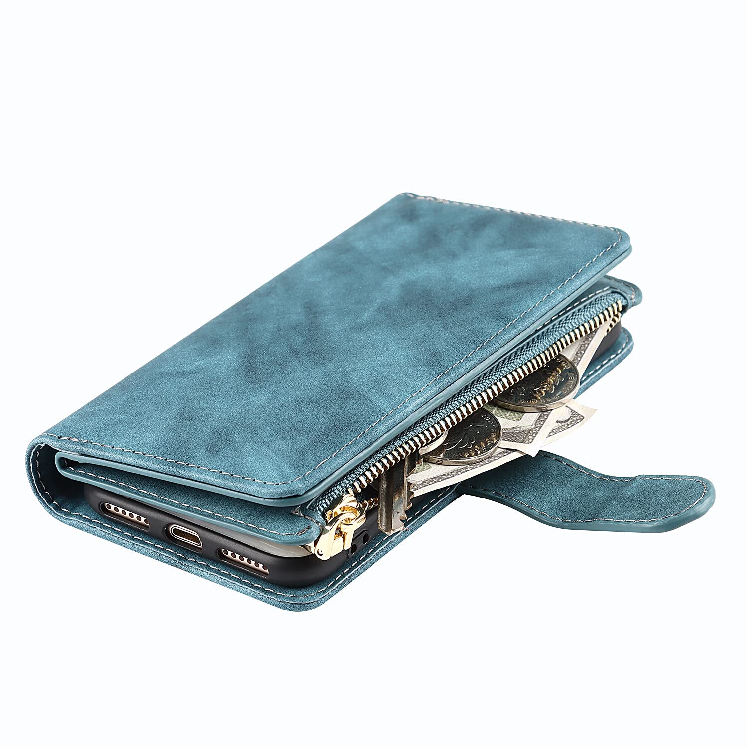 iPhone 8plus / 7plus 縄掛けケース 手帳型ケース パープル iPhone