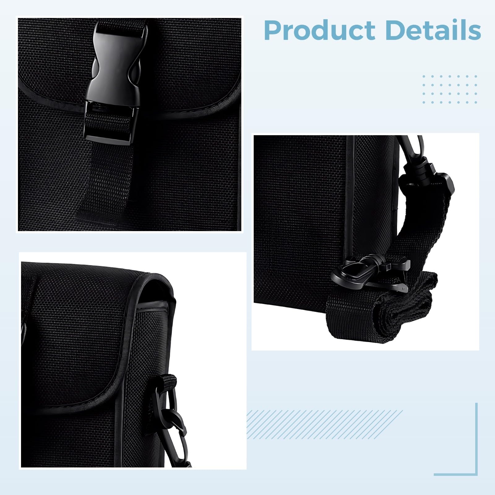 Sac de Transport pour Jumelles à Prisme de Toit Double Tube, Compact et Portable, Sac Souple Noir en Composite avec bandoulière réglable, Protection Antichoc et Anti-Pression, pour extérieur