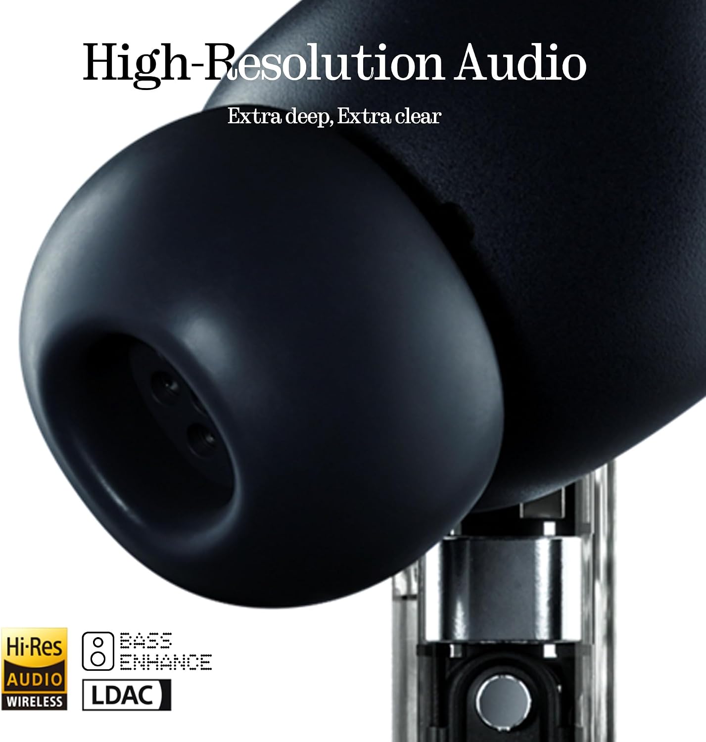 Nothing Ear (a) Wireless Earbuds, 45dB Hybrid Noise Cancelling Earbuds, Hi-Res Audio, Advanced Equaliser, Dual Connect, 6 Mics, 42.5H Playtime Ear Buds Wireless Bluetooth, Black thumbnail