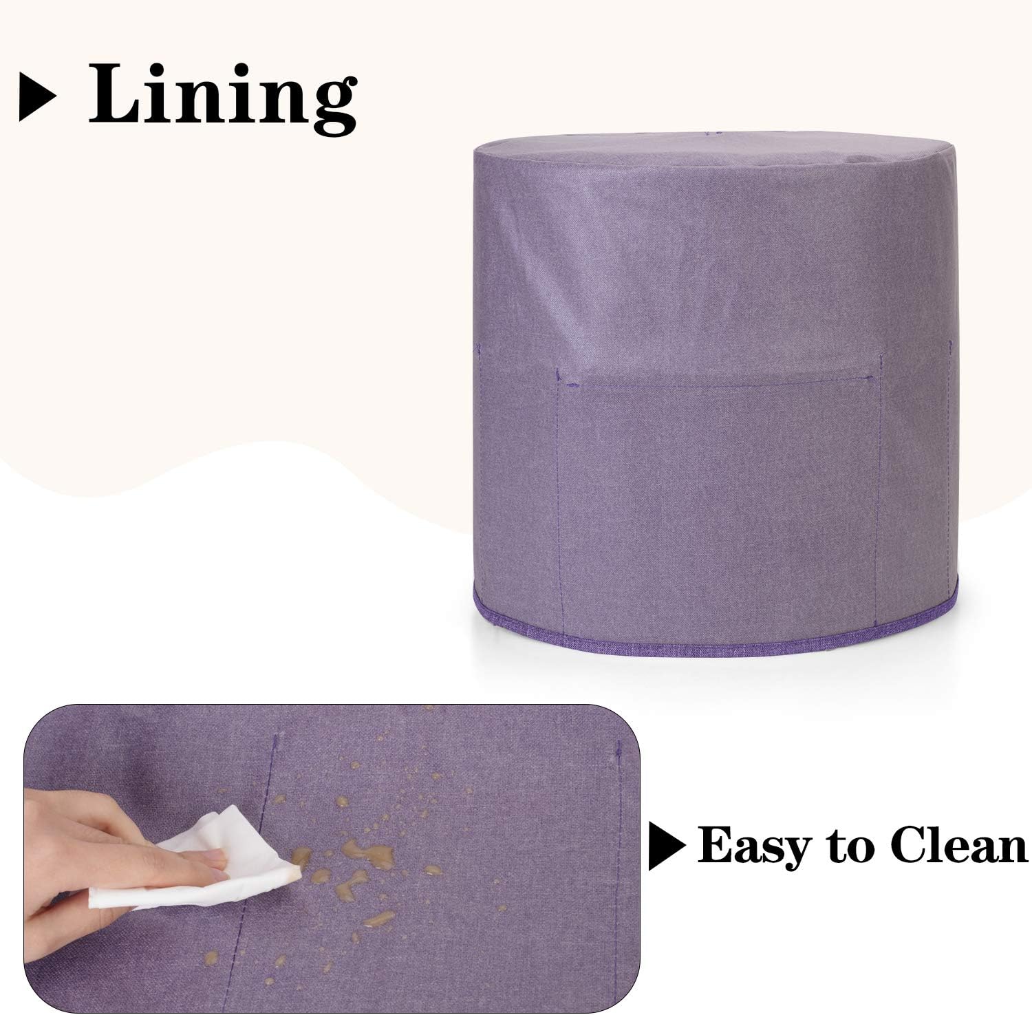 Yarwo Dust Cover Compatible with 8 qt Instant Pot, Protective Cover with Pockets and Top Handle for 8 Quart Pressure Cooker and Kitchen Tools, Purple