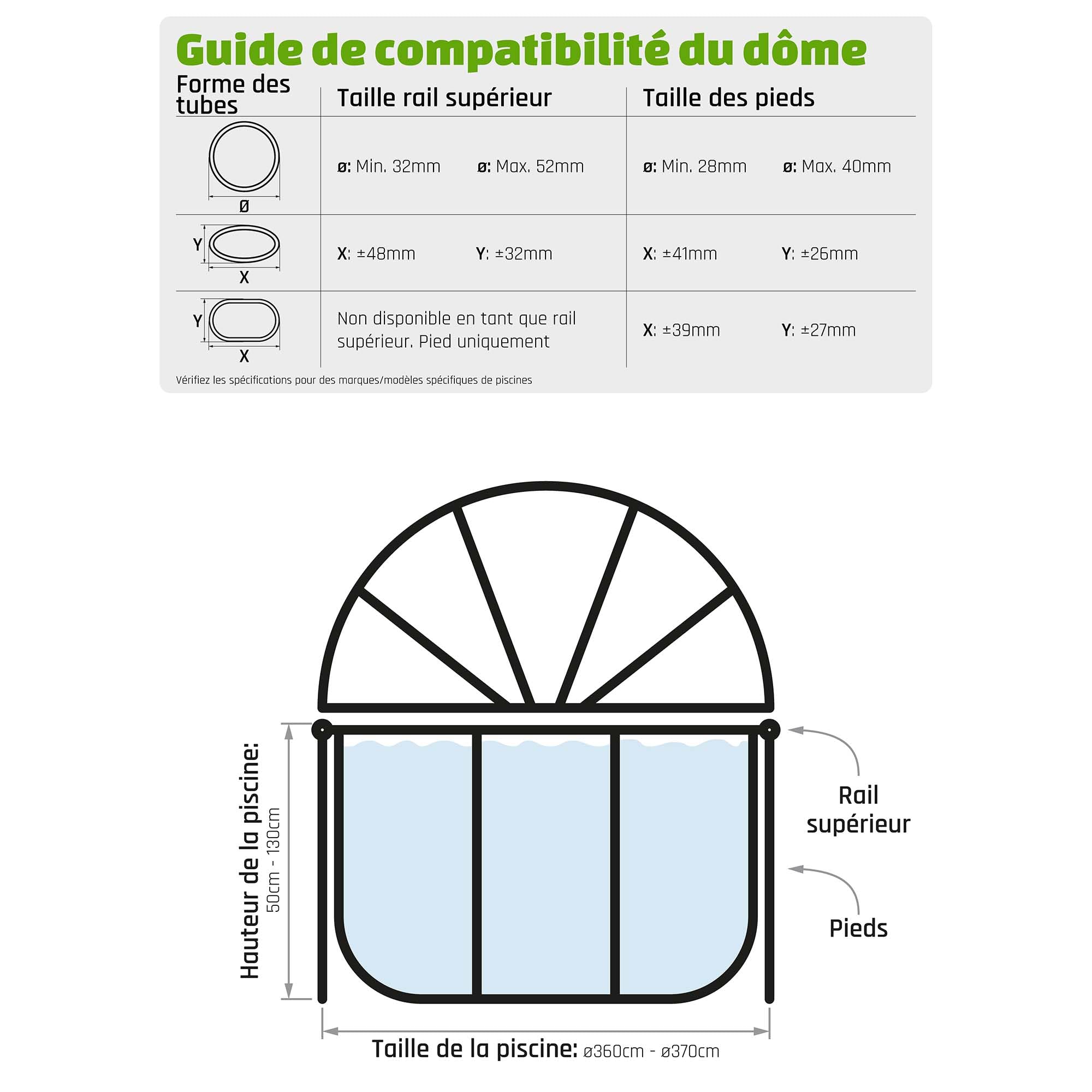 EXIT Toys Dôme Piscine Hors Sol Rond 366 cm pour Piscines 360–370 cm – Abri Piscine Hors Sol pour Intex Bestway et EXIT – Garde l’Eau Plus Propre et Plus Chaude – Transparent