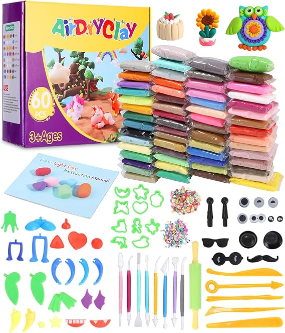 Argile Autodurcissante 24 Couleurs - Pâte à Modeler Magique Pour Enfants Dès 3 Ans | Cadeau Créatif